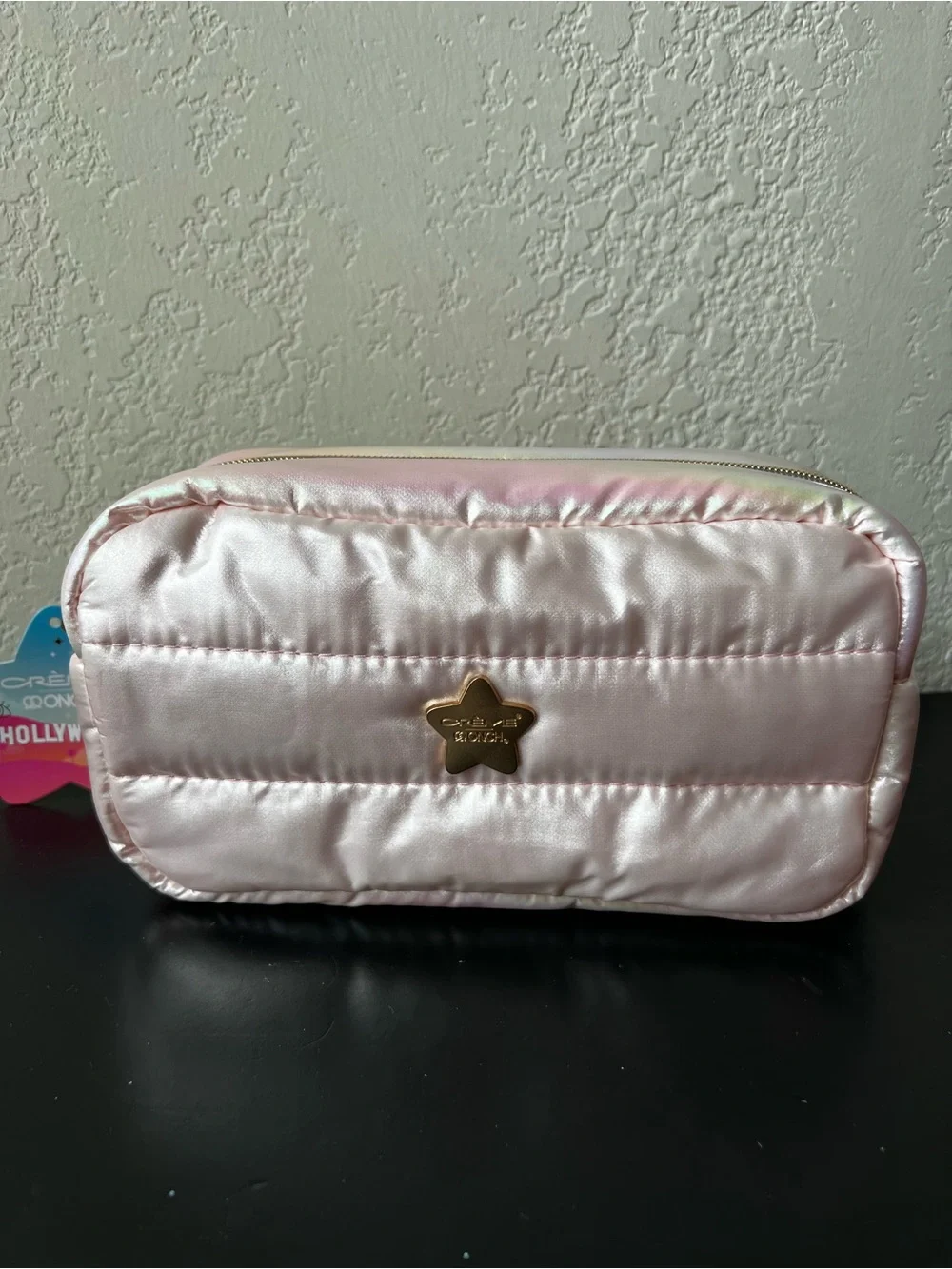 NWT The Crème Shop x Hollywood Limited Edition Pink Puffer Makeup Cosmetic Bag